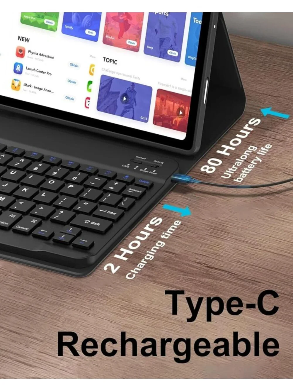 Keyboard Case for Lenovo Tab 10.1 (2025) – TB311FU / S10 / K10C Black